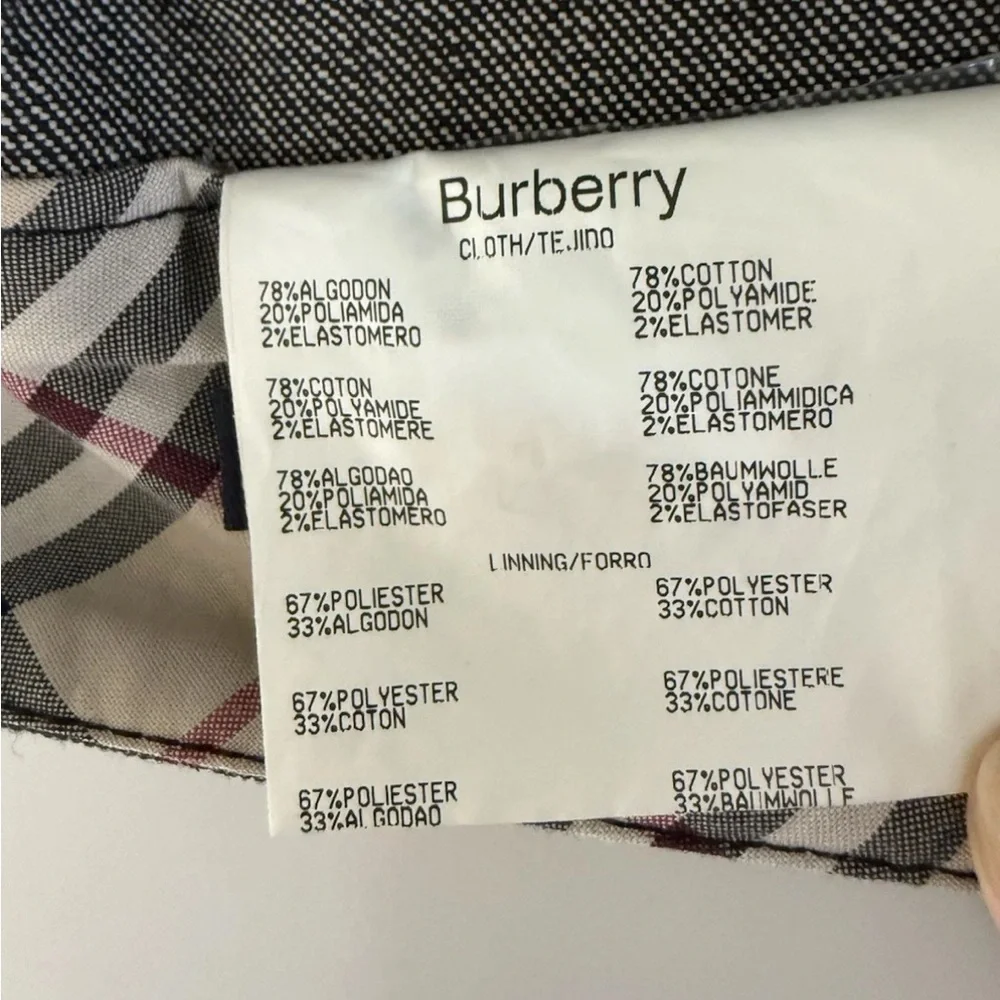 Burberry London Womens Black Pencil Skirt Pockets Zip Front Denim Straight 42 - Picture 17 of 17